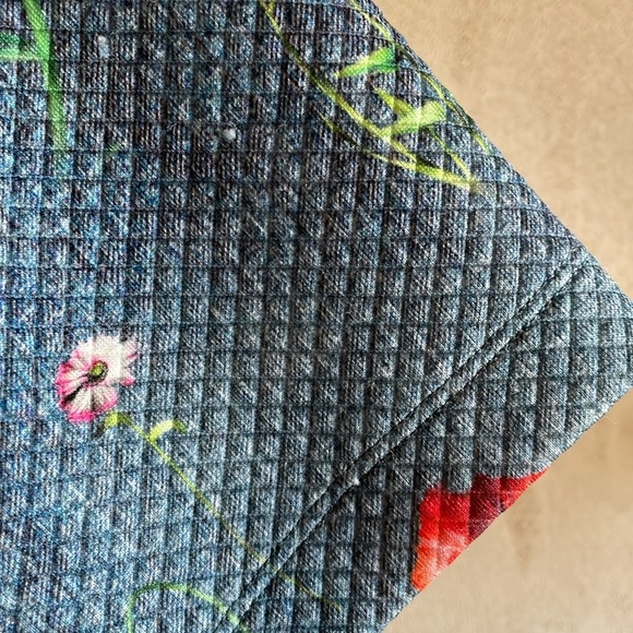 Margaret O’Leary Dress Blue Floral Quilted Sheath Dress Sz8 (M) - Picture 4 of 12